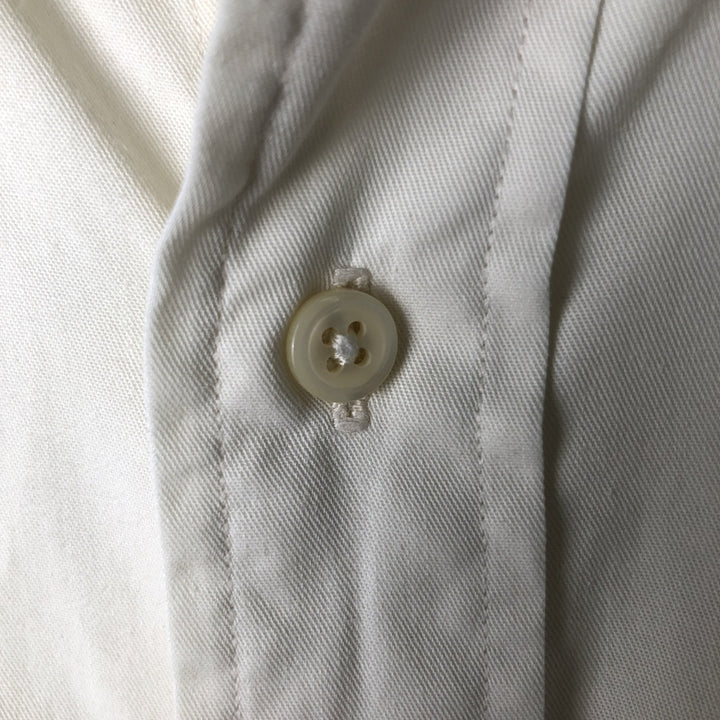 Ralph Lauren YARMOUTH long sleeve button down shirt, men's size L cotton white type Vintage Second Hand