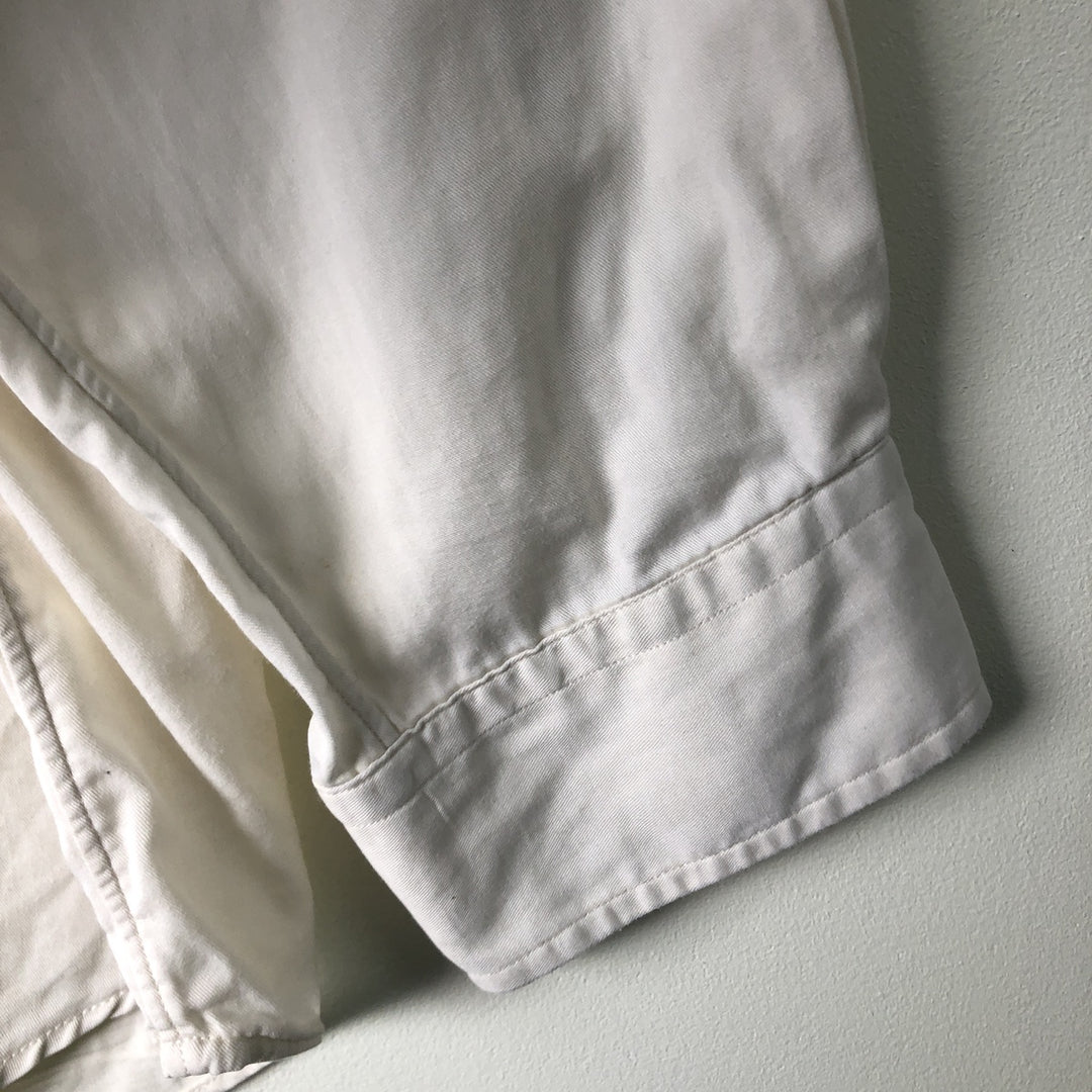Ralph Lauren YARMOUTH long sleeve button down shirt, men's size L cotton white type Vintage Second Hand