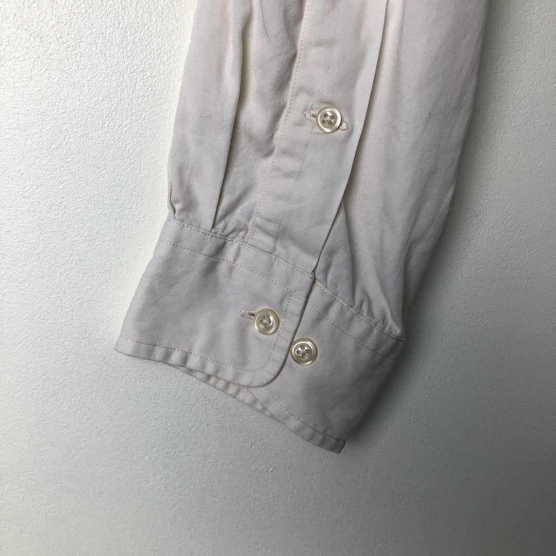 Ralph Lauren YARMOUTH long sleeve button down shirt, men's size L cotton white type Vintage Second Hand