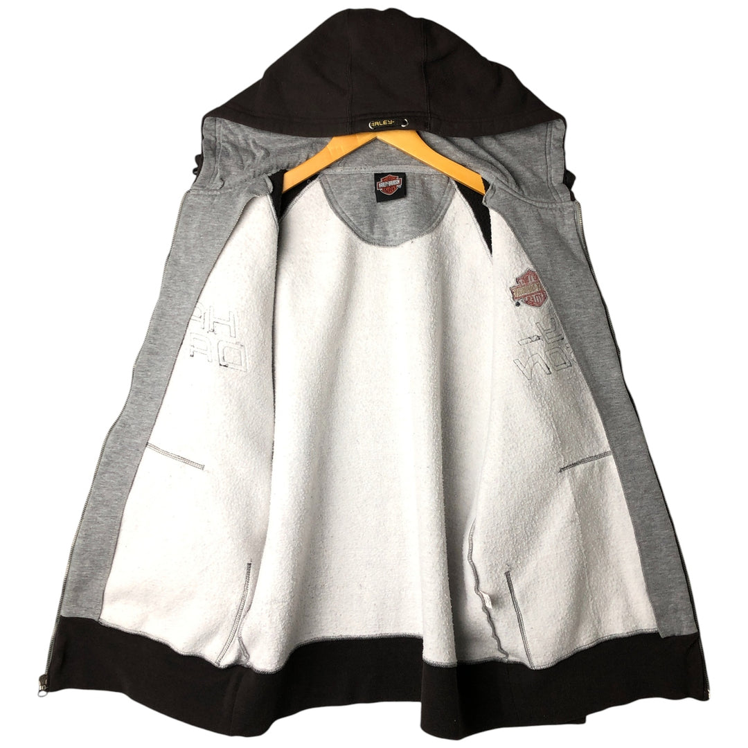 Harley-Davidson Men's Full-Zip Hoodie (XL) cotton gray type Vintage Second Hand