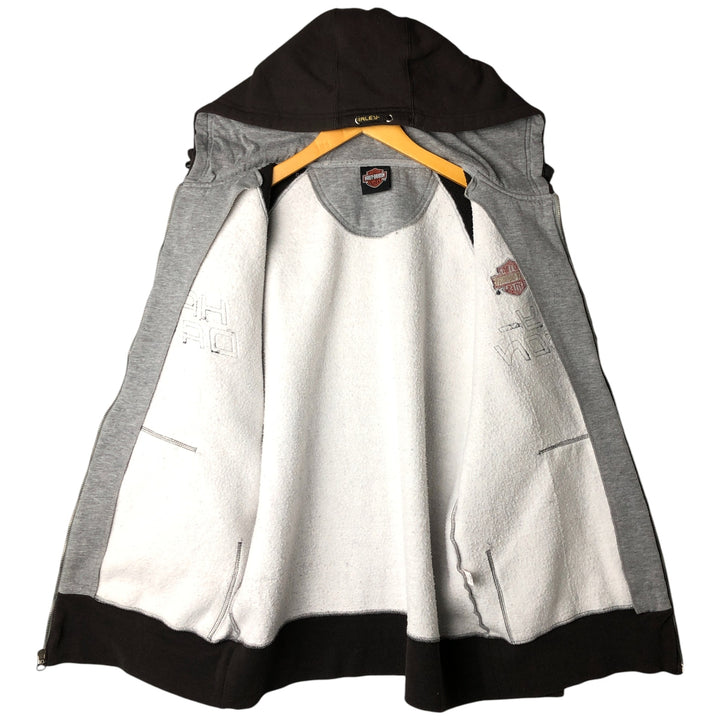 Harley-Davidson Men's Full-Zip Hoodie (XL) cotton gray type Vintage Second Hand