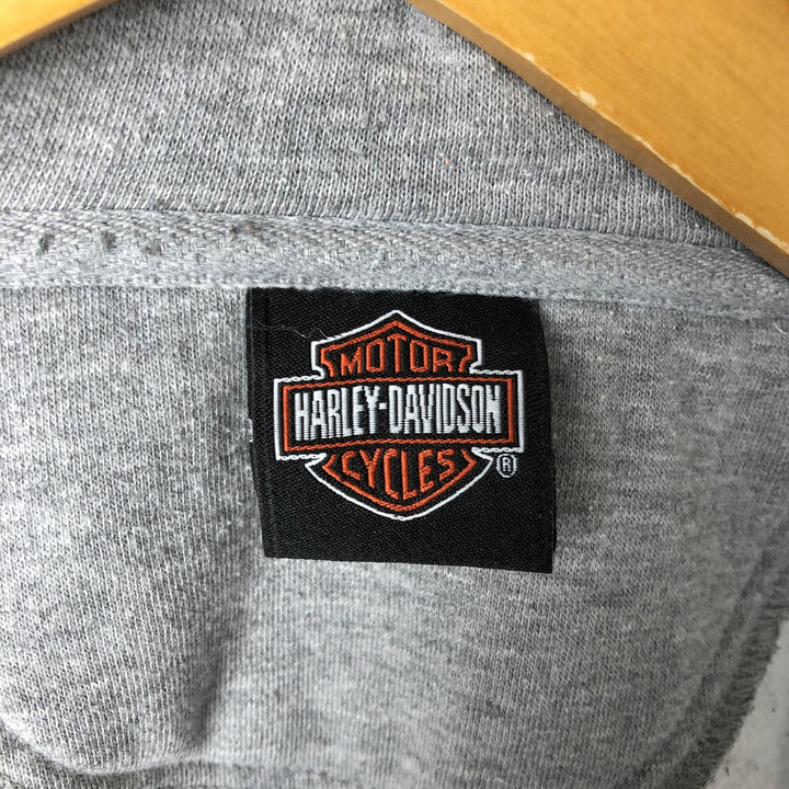 Harley-Davidson Men's Full-Zip Hoodie (XL) cotton gray type Vintage Second Hand