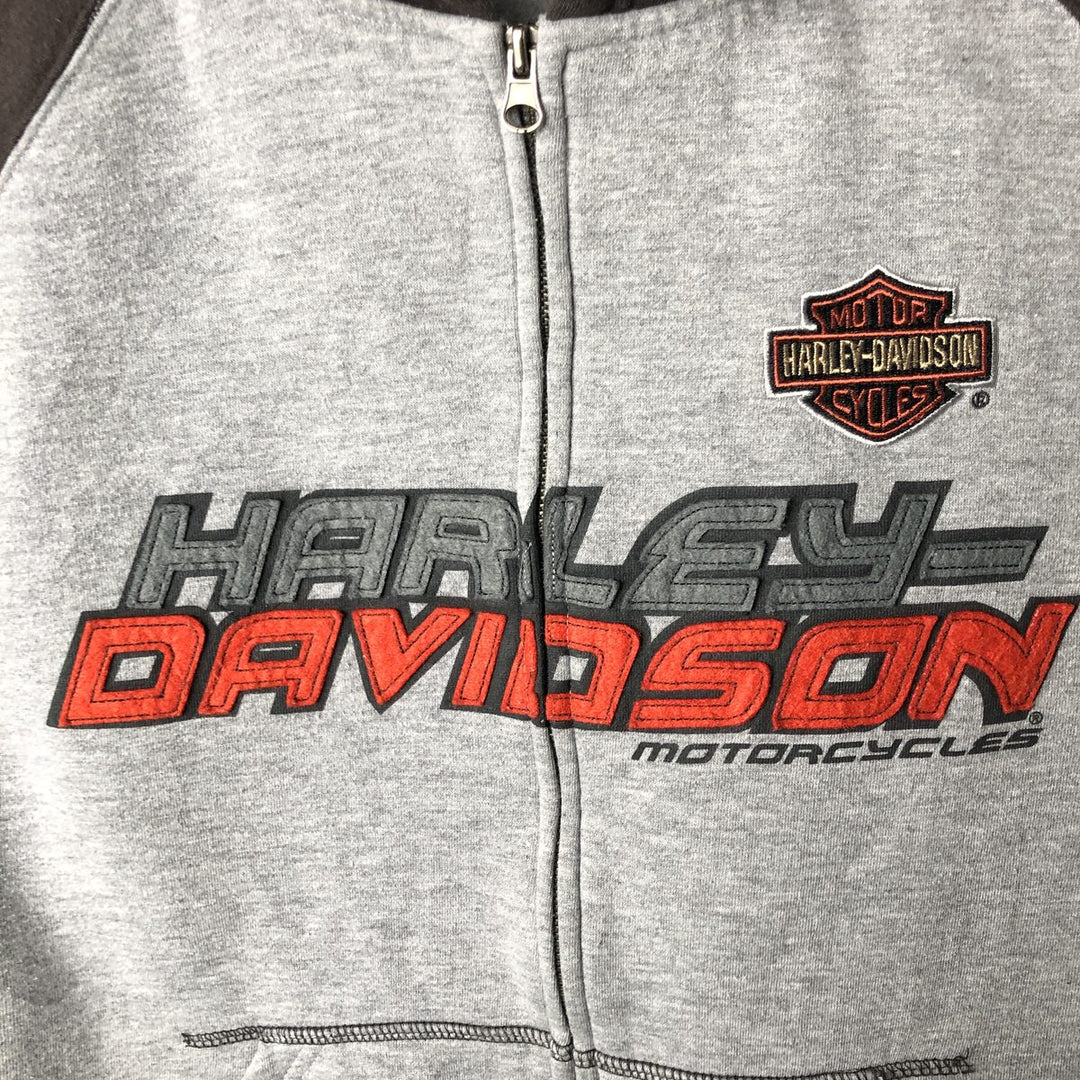 Harley-Davidson Men's Full-Zip Hoodie (XL) cotton gray type Vintage Second Hand