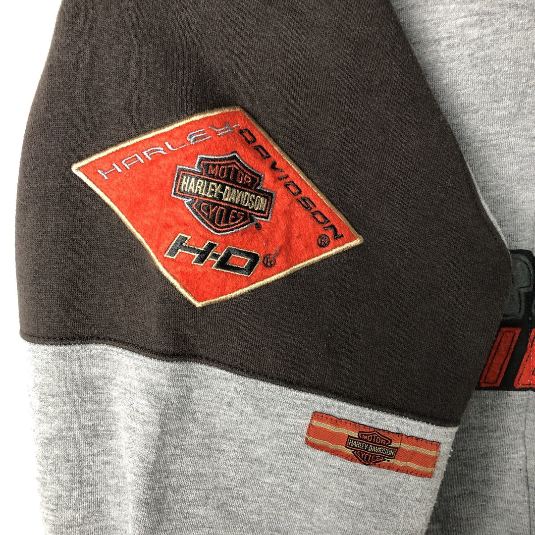 Harley-Davidson Men's Full-Zip Hoodie (XL) cotton gray type Vintage Second Hand