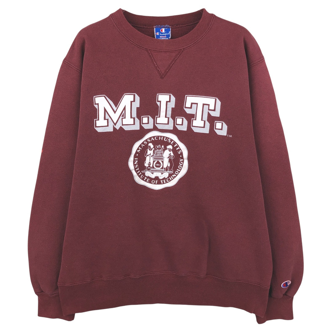 90'S Champion College Sweatshirt, Made in USA, Men's Size L, Vintage cotton red type reddish brown Vintage Second Hand