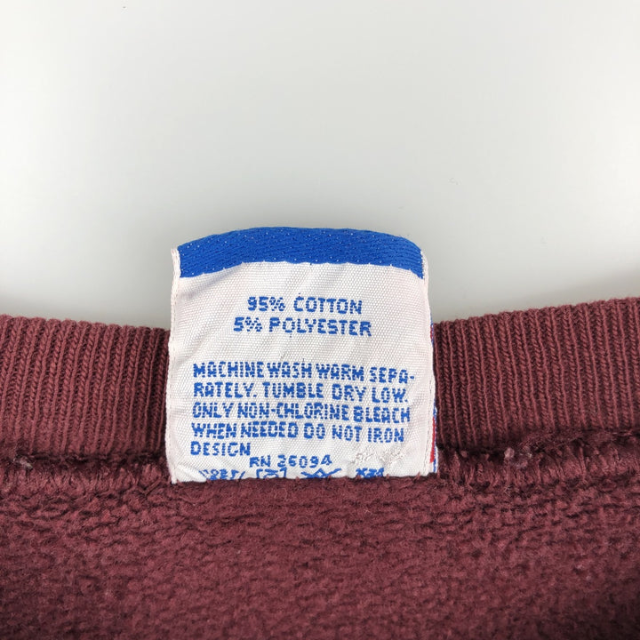 90'S Champion College Sweatshirt, Made in USA, Men's Size L, Vintage cotton red type reddish brown Vintage Second Hand
