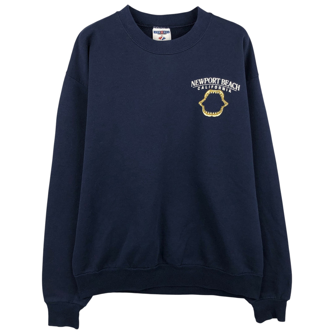 Vintage 90'S Jerzees ACTIVEWEAR printed sweatshirt, men's size XL unclear navy blue type Vintage Second Hand