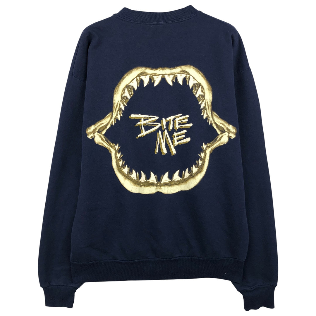 Vintage 90'S Jerzees ACTIVEWEAR printed sweatshirt, men's size XL unclear navy blue type Vintage Second Hand