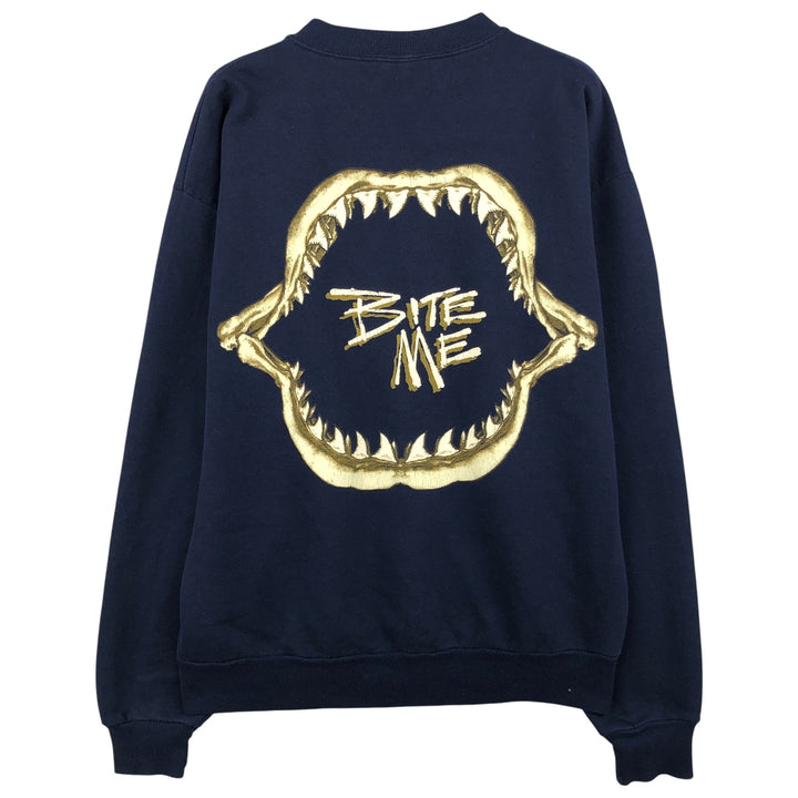 Vintage 90'S Jerzees ACTIVEWEAR printed sweatshirt, men's size XL unclear navy blue type Vintage Second Hand