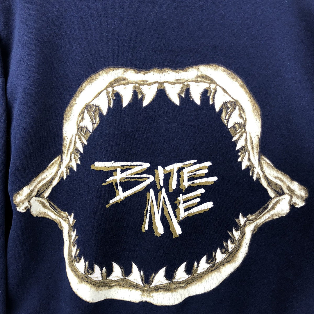 Vintage 90'S Jerzees ACTIVEWEAR printed sweatshirt, men's size XL unclear navy blue type Vintage Second Hand