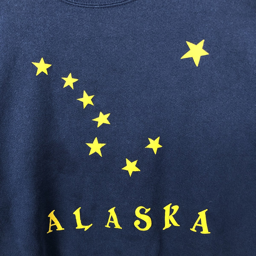 Fruit of the Loom printed sweatshirt, made in the USA, men's size XL cotton navy blue type Vintage Second Hand