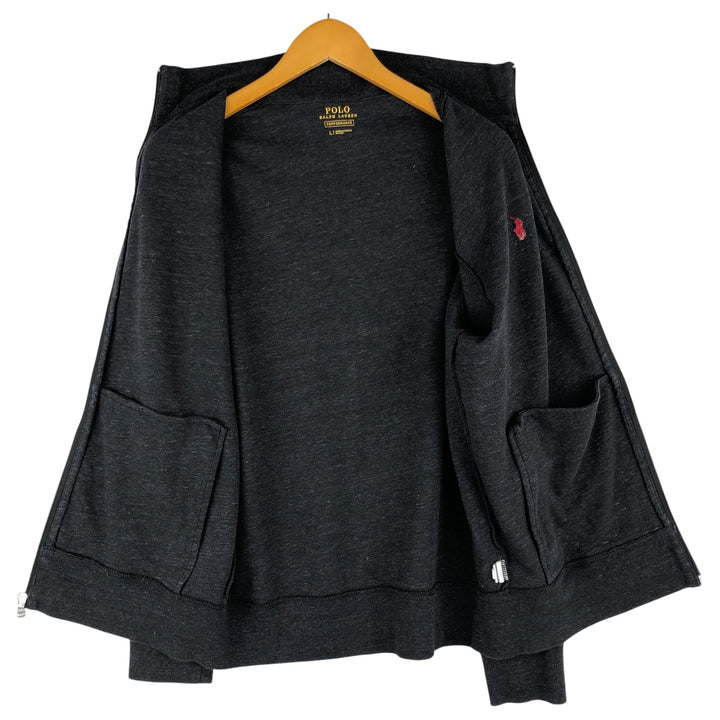 Ralph Lauren POLO RALPH LAUREN PERFORMANCE full-zip sweatshirt, men's size L cotton Charcoal Vintage Second Hand