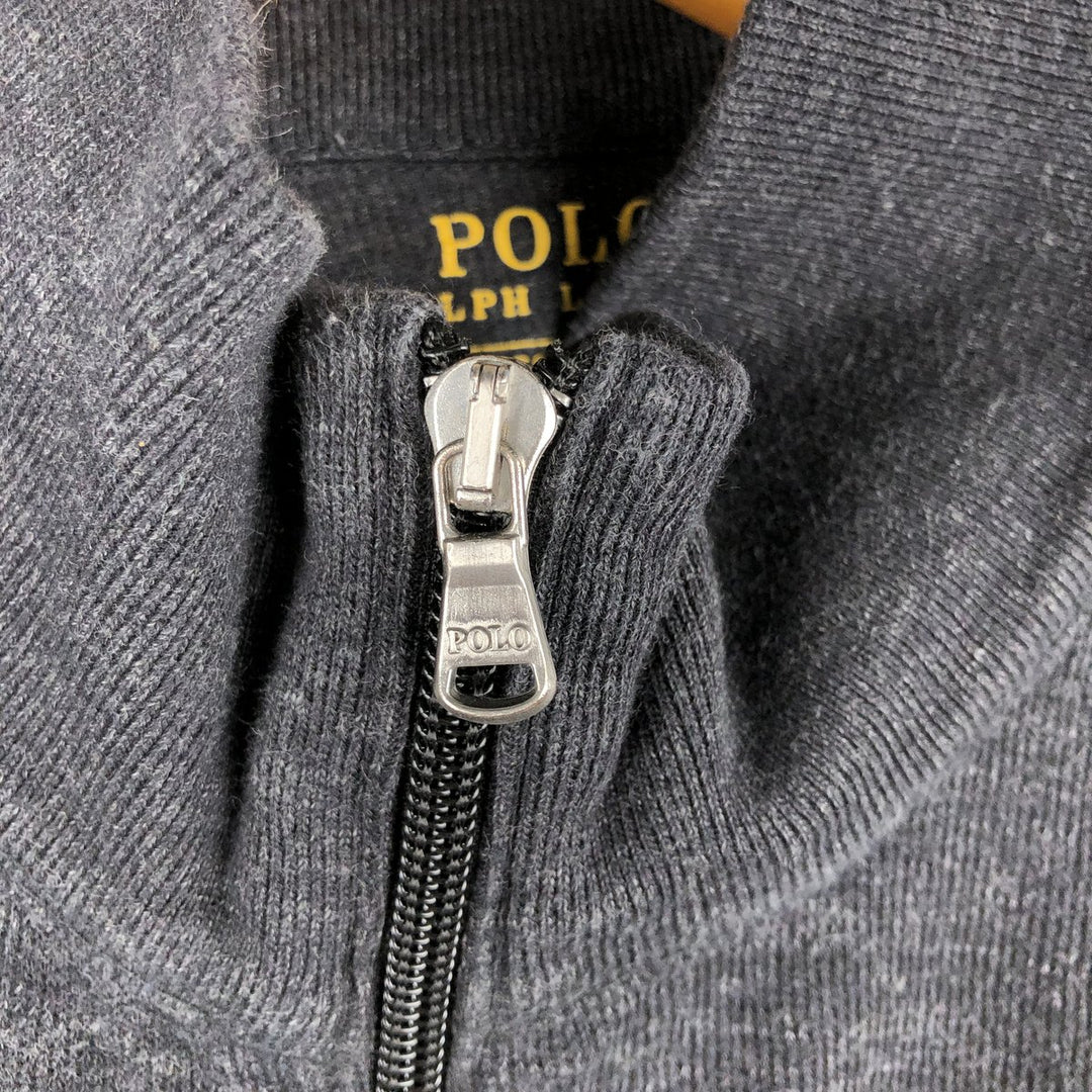 Ralph Lauren POLO RALPH LAUREN PERFORMANCE full-zip sweatshirt, men's size L cotton Charcoal Vintage Second Hand