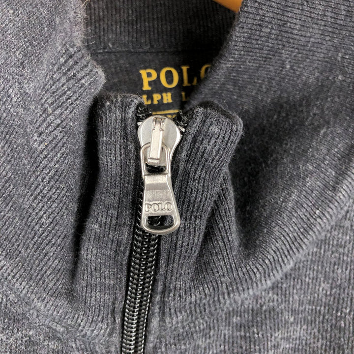 Ralph Lauren POLO RALPH LAUREN PERFORMANCE full-zip sweatshirt, men's size L cotton Charcoal Vintage Second Hand