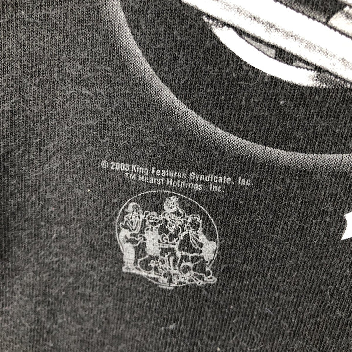 2000'S Delta Popeye character print T-shirt, men's size M cotton black type Vintage Second Hand