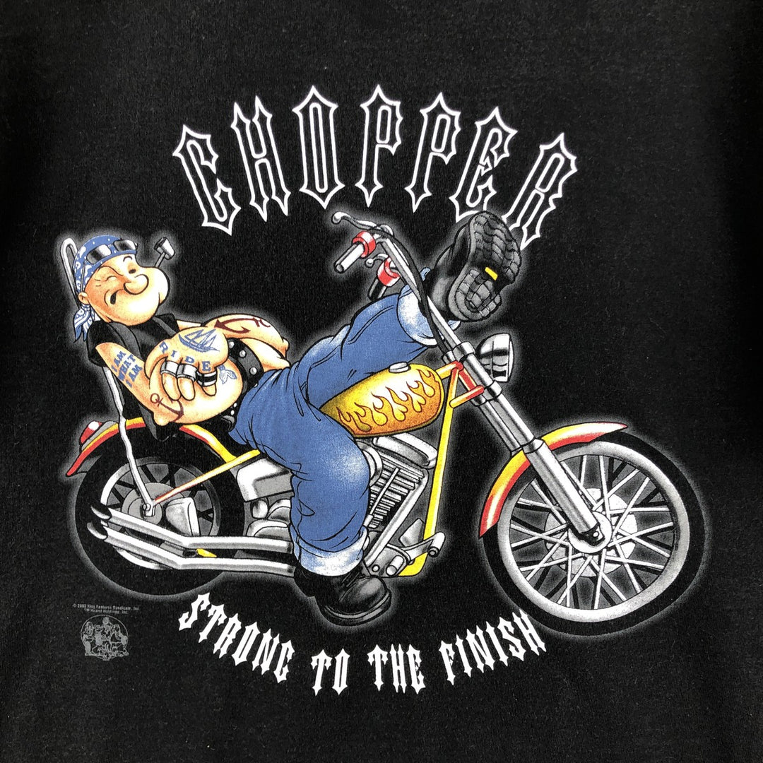 2000'S Delta Popeye character print T-shirt, men's size M cotton black type Vintage Second Hand