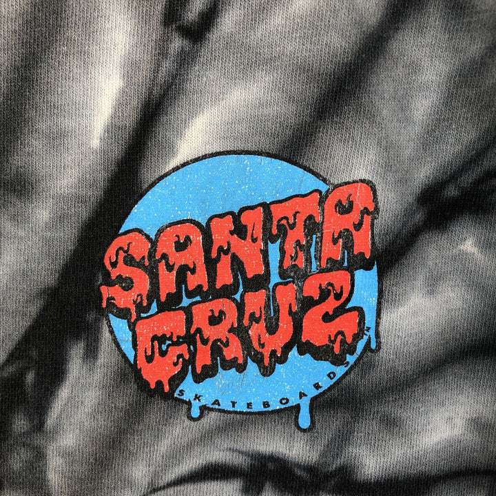 Santa Cruz Tie-Dye Pattern Surf Skate T-Shirt, Women's, Size Medium unclear Charcoal Vintage Second Hand