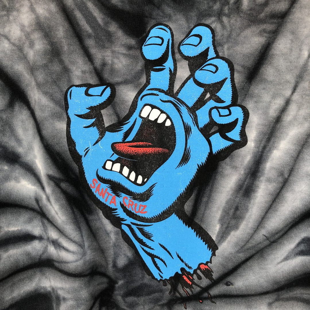 Santa Cruz Tie-Dye Pattern Surf Skate T-Shirt, Women's, Size Medium unclear Charcoal Vintage Second Hand