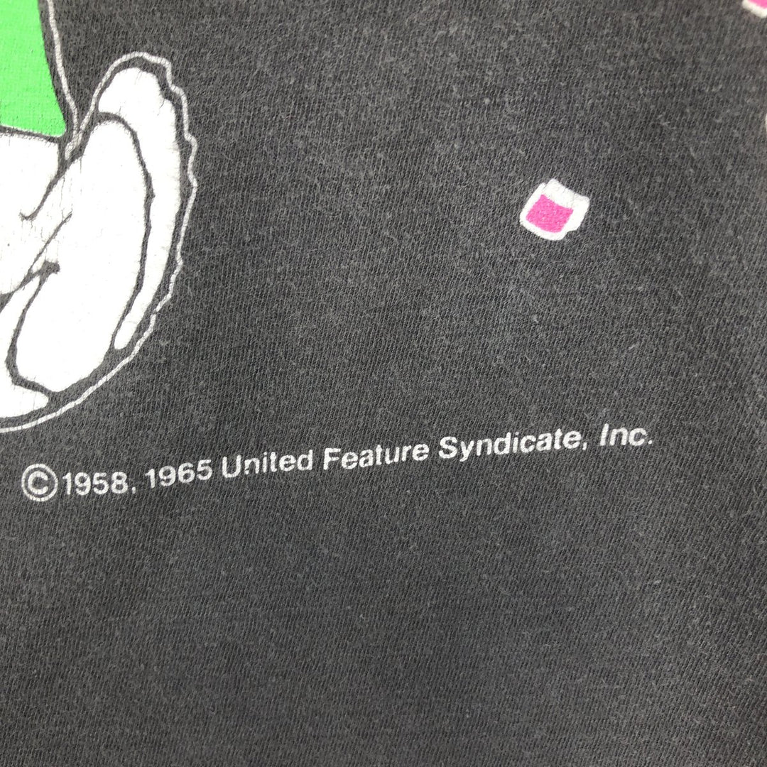 SNOOPY Woodstock character print T-shirt, men's size small, vintage cotton black type Vintage Second Hand