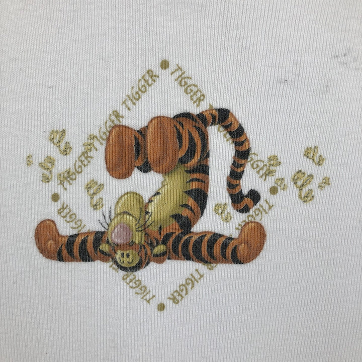 2000'S THE DISNEY STORE TIGGER character print T-shirt, made in USA, women's size L equivalent. cotton white type Vintage Second Hand