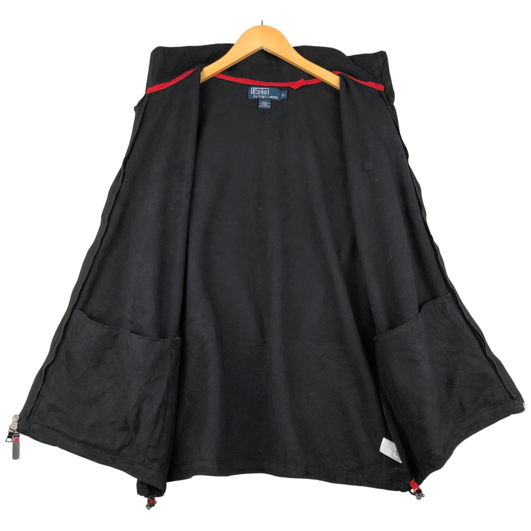 Ralph Lauren POLO by Ralph Lauren fleece vest, men's size XL polyester black type Vintage Second Hand