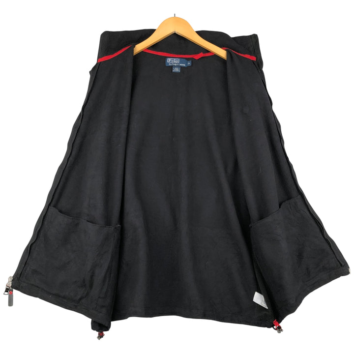 Ralph Lauren POLO by Ralph Lauren fleece vest, men's size XL polyester black type Vintage Second Hand