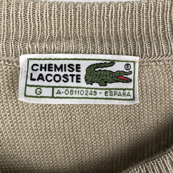 Vintage 1980'S Lacoste Chemise French Lacoste acrylic knit sweater, men's size XL acrylic Beige type Vintage Second Hand