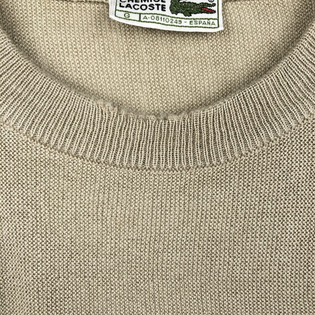 Vintage 1980'S Lacoste Chemise French Lacoste acrylic knit sweater, men's size XL acrylic Beige type Vintage Second Hand