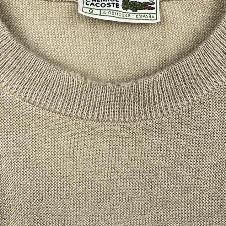 Vintage 1980'S Lacoste Chemise French Lacoste acrylic knit sweater, men's size XL acrylic Beige type Vintage Second Hand