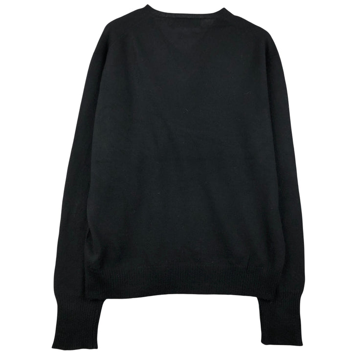 Ralph Lauren POLO by Ralph Lauren V-neck lambswool knit sweater, men's size M Lamb wool black type Vintage Second Hand