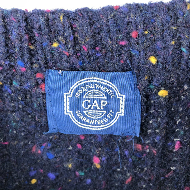 90'S - Vintage GAP Ribbed Color Nep Wool Knit Sweater, Men's Size XL wool navy blue type Vintage Second Hand
