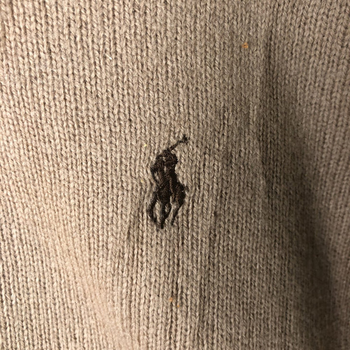 Ralph Lauren POLO by Ralph Lauren V-neck lambswool knit sweater, men's size L Lamb wool Beige type Vintage Second Hand