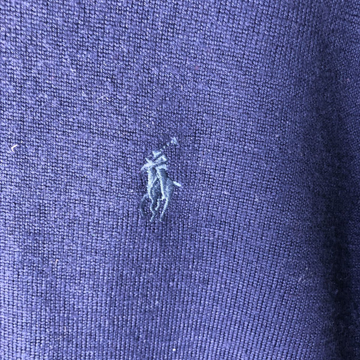 Ralph Lauren POLO RALPH LAUREN Washable Merino Wool Knit Sweater, Men's Size M wool navy blue type Vintage Second Hand