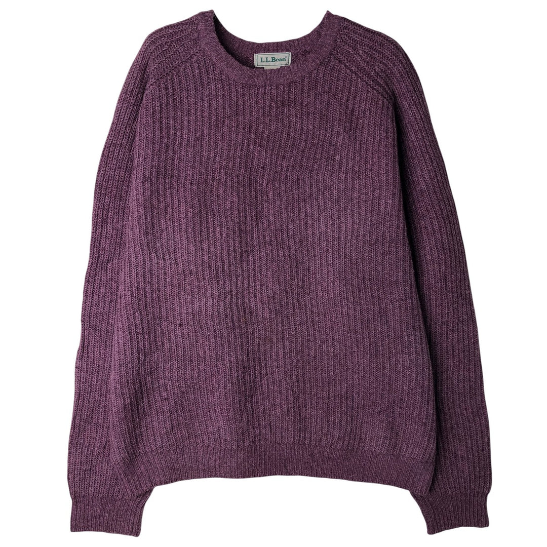 Vintage 1990'S LLBean ribbed lambswool knit sweater, size M, men's Lamb wool Purple type red-purple Vintage Second Hand