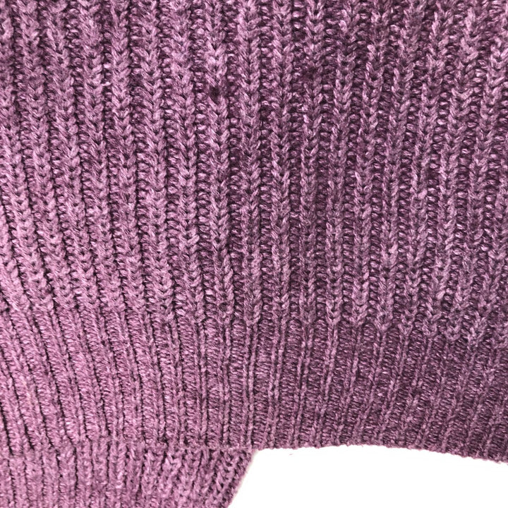 Vintage 1990'S LLBean ribbed lambswool knit sweater, size M, men's Lamb wool Purple type red-purple Vintage Second Hand