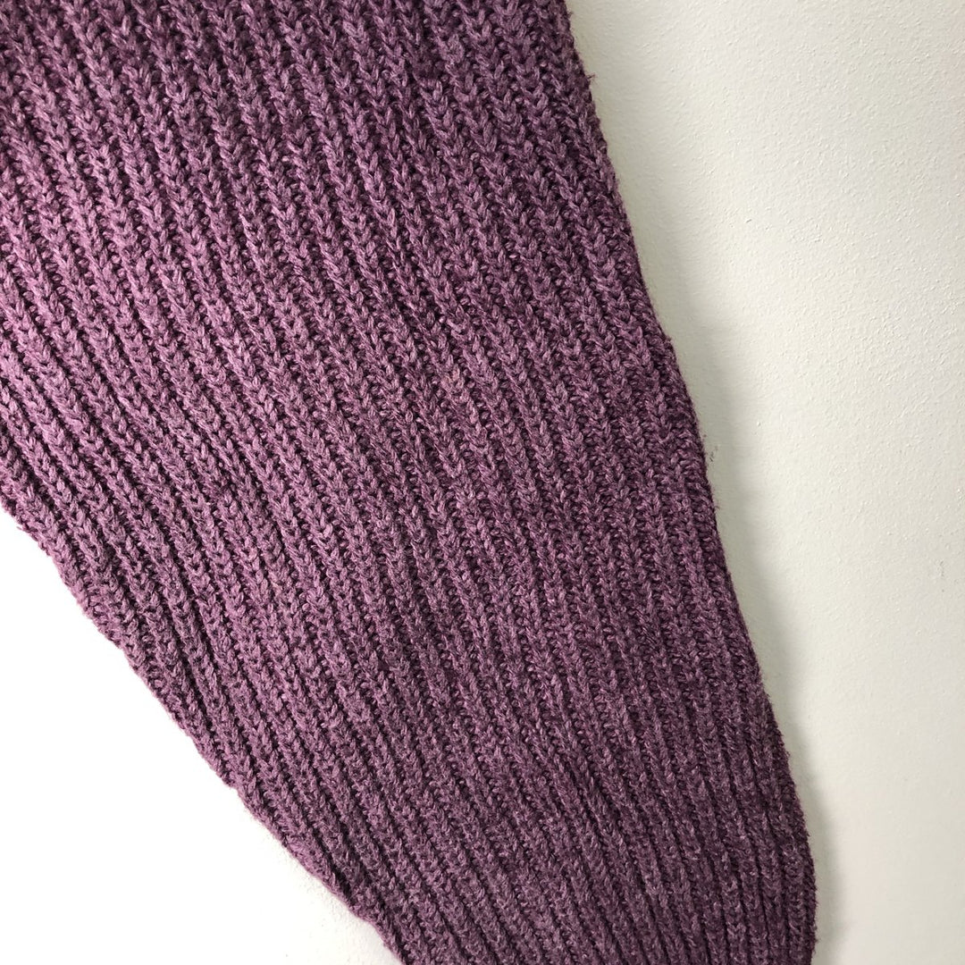 Vintage 1990'S LLBean ribbed lambswool knit sweater, size M, men's Lamb wool Purple type red-purple Vintage Second Hand