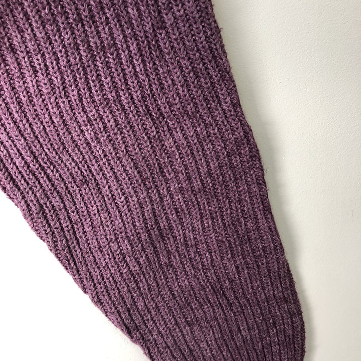 Vintage 1990'S LLBean ribbed lambswool knit sweater, size M, men's Lamb wool Purple type red-purple Vintage Second Hand