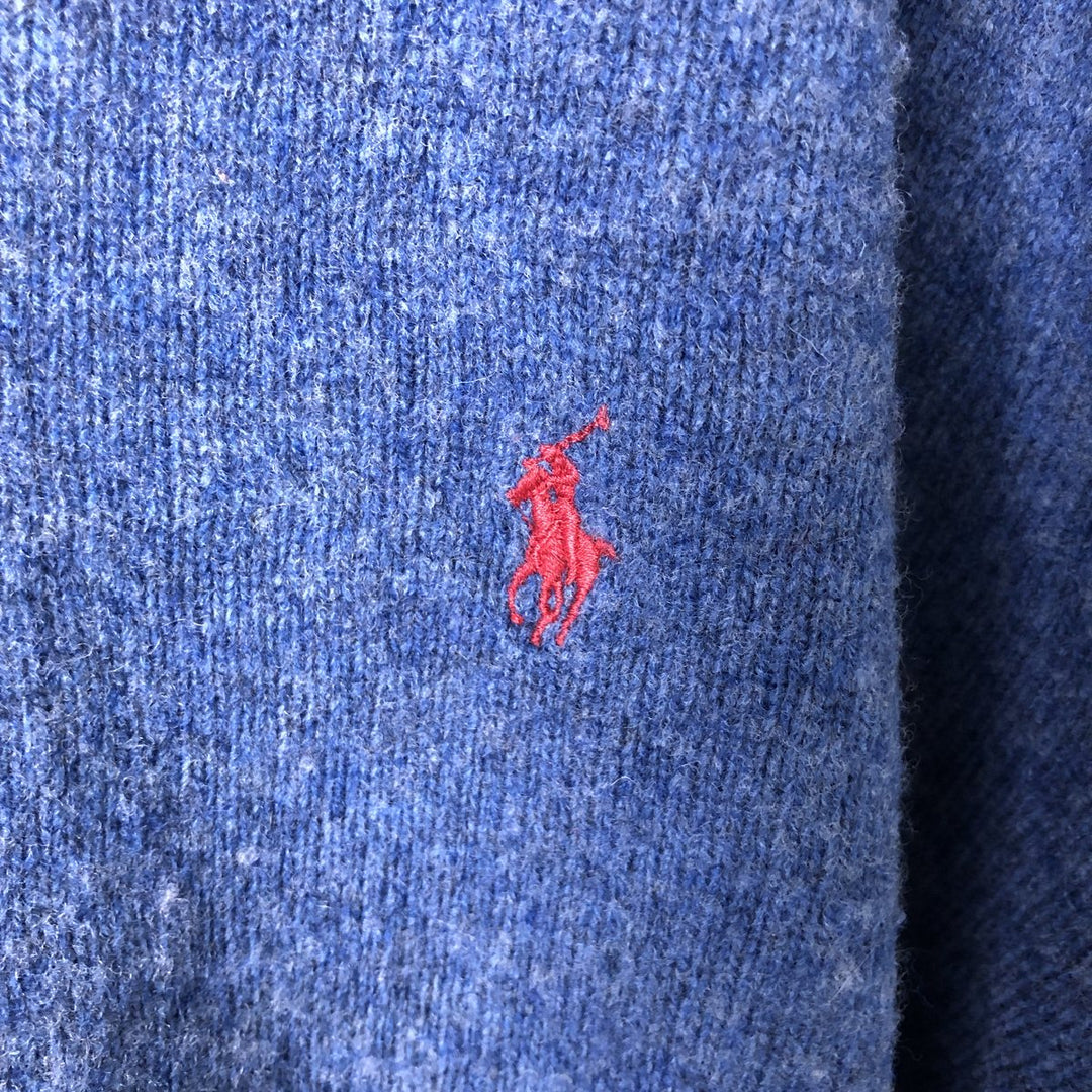 Ralph Lauren POLO by Ralph Lauren V-neck lambswool knit sweater, men's size XL Lamb wool Blue type light blue Vintage Second Hand