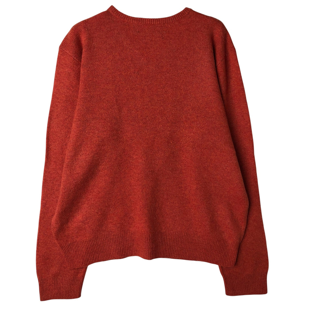 Ralph Lauren POLO by Ralph Lauren V-neck lambswool knit sweater, men's size XL Lamb wool orange type Vintage Second Hand