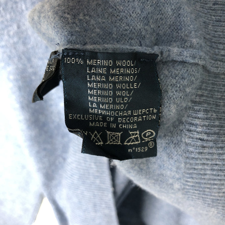 Ralph Lauren Polo by Ralph Lauren Merino Wool Knit Sweater, Men's XL Merino wool Blue type light blue Vintage Second Hand