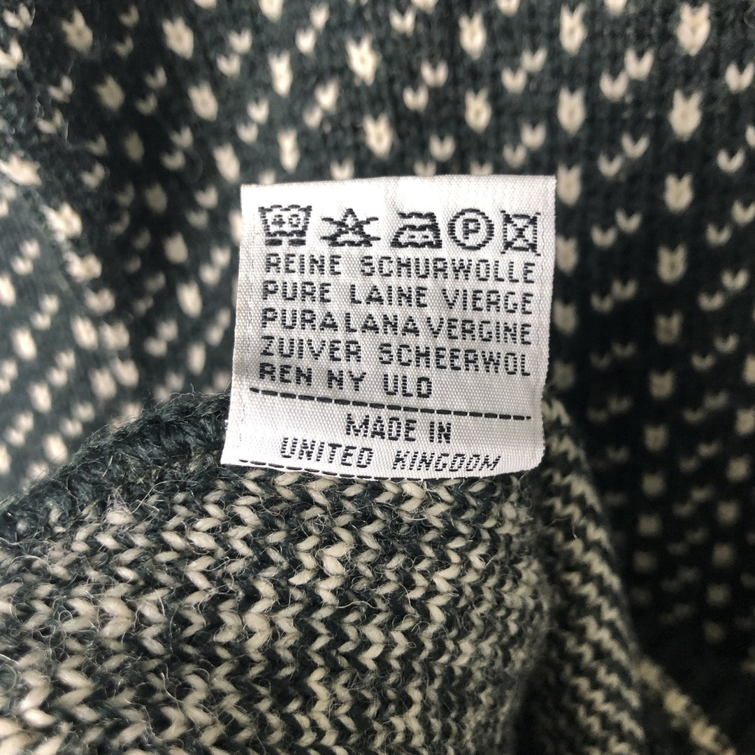 Vintage 90'S WOOLOVERS Birdseye Pattern Wool Knit Sweater, Made in England, Men's Size XL wool Green type dark green Vintage Second Hand