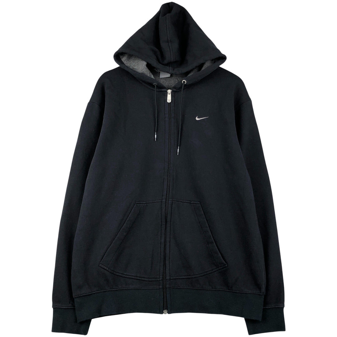 00'S Nike Sweat Full Zip Hoodie Men's L size cotton black type Vintage Second Hand