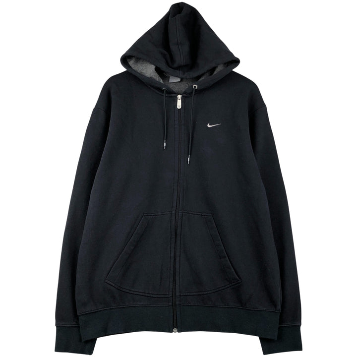 00'S Nike Sweat Full Zip Hoodie Men's L size cotton black type Vintage Second Hand