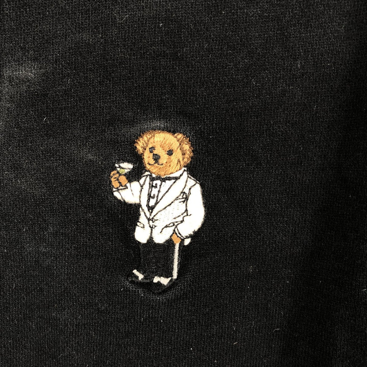 Ralph Lauren POLO RALPH LAUREN Polo Bear Sweatshirt Pullover Hoodie, Men's Size Small cotton black type Vintage Second Hand