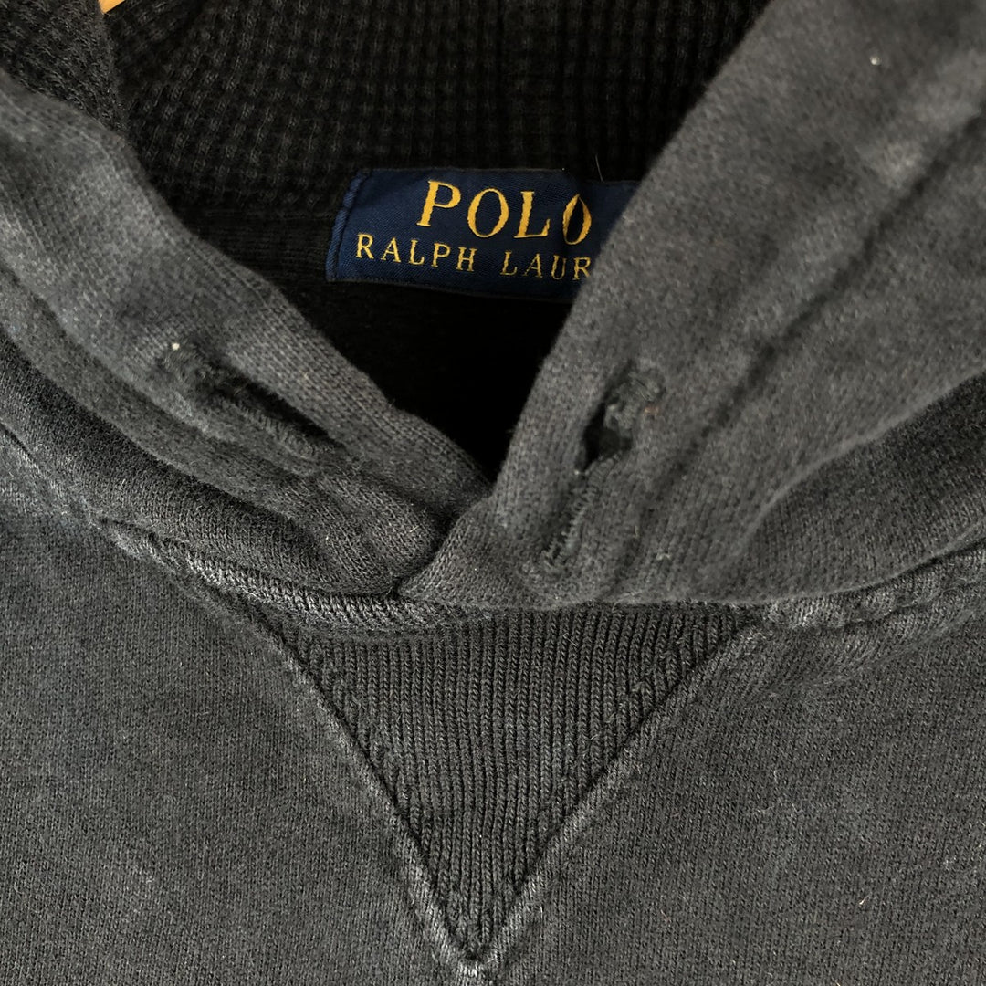 Ralph Lauren POLO RALPH LAUREN Polo Bear Sweatshirt Pullover Hoodie, Men's Size Small cotton black type Vintage Second Hand