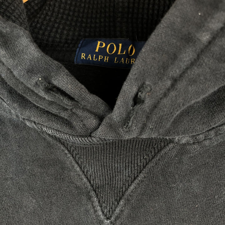 Ralph Lauren POLO RALPH LAUREN Polo Bear Sweatshirt Pullover Hoodie, Men's Size Small cotton black type Vintage Second Hand