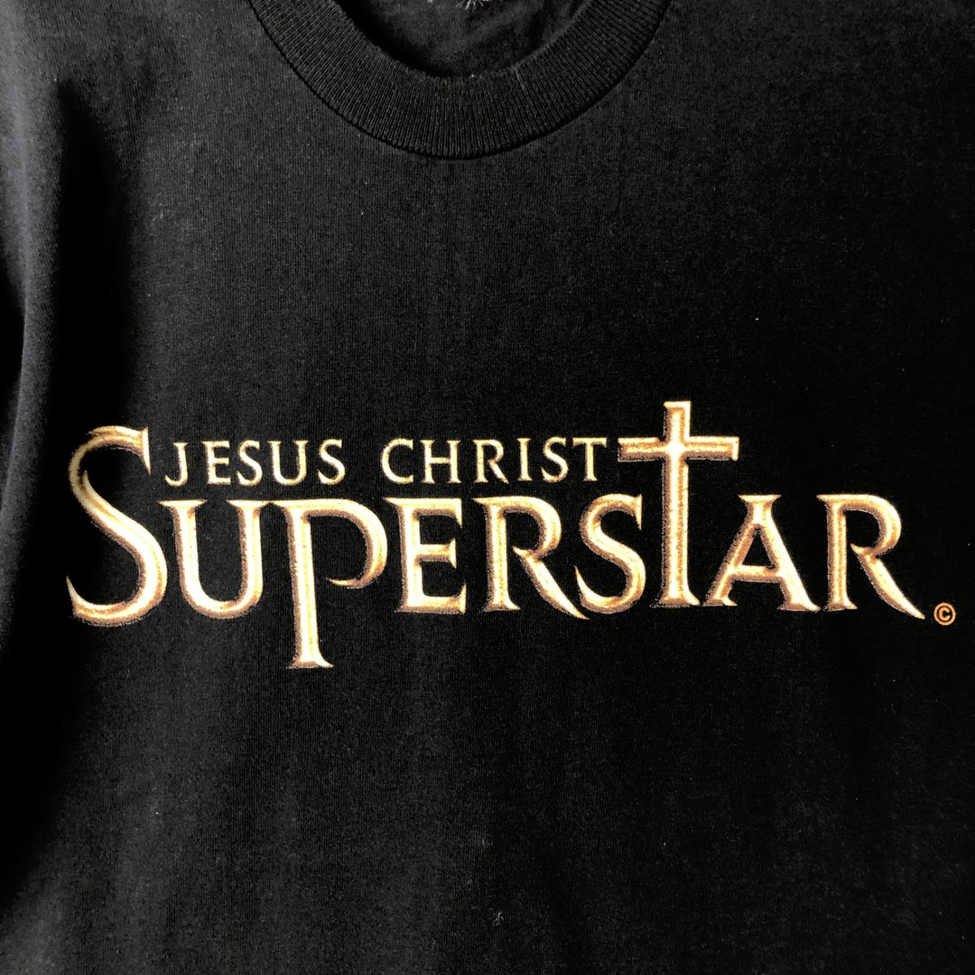 90'S Really Useful Merchandise Jesus Christ Superstar Print T-Shirt, Men's Size Large, Vintage cotton black type Vintage Second Hand