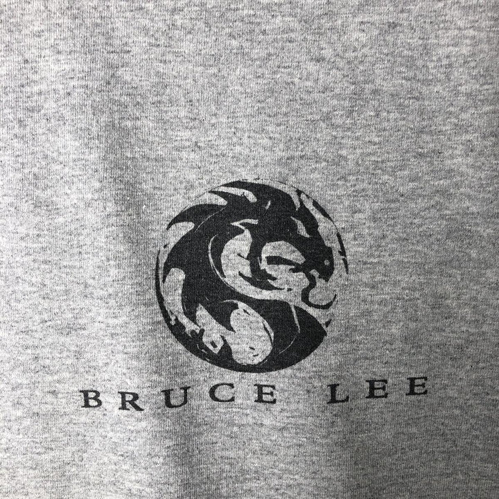 00'S BRUCE LEE Bruce Lee Great Figure T-shirt Men's XL cotton gray type Vintage Second Hand