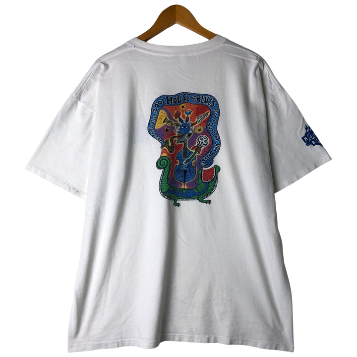 Vintage 90'S House of Blues band T-shirt, Made in USA, Men's XXL cotton white type Vintage Second Hand