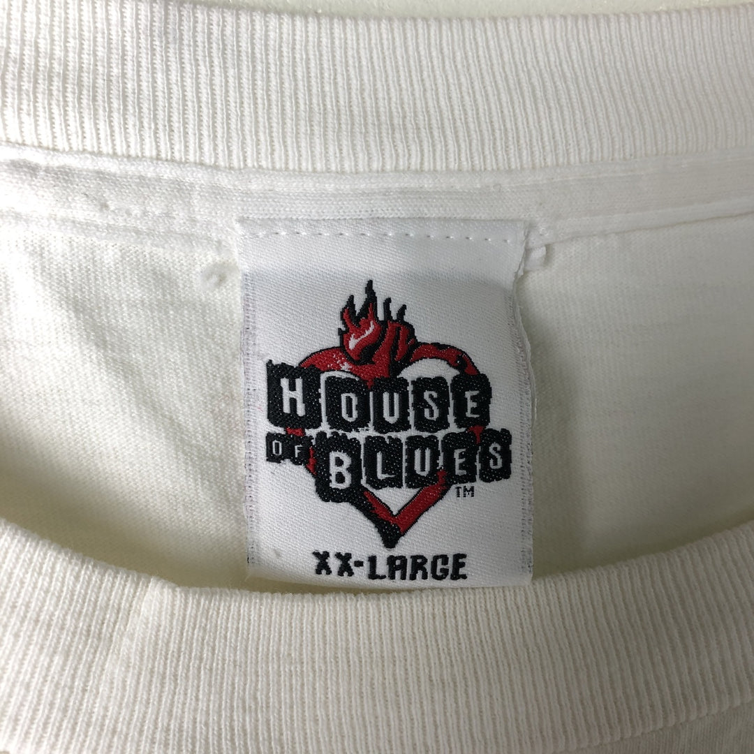 Vintage 90'S House of Blues band T-shirt, Made in USA, Men's XXL cotton white type Vintage Second Hand